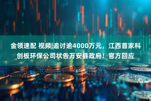 金领速配 视频|追讨逾4000万元，江西首家科创板环保公司状告万安县政府！官方回应